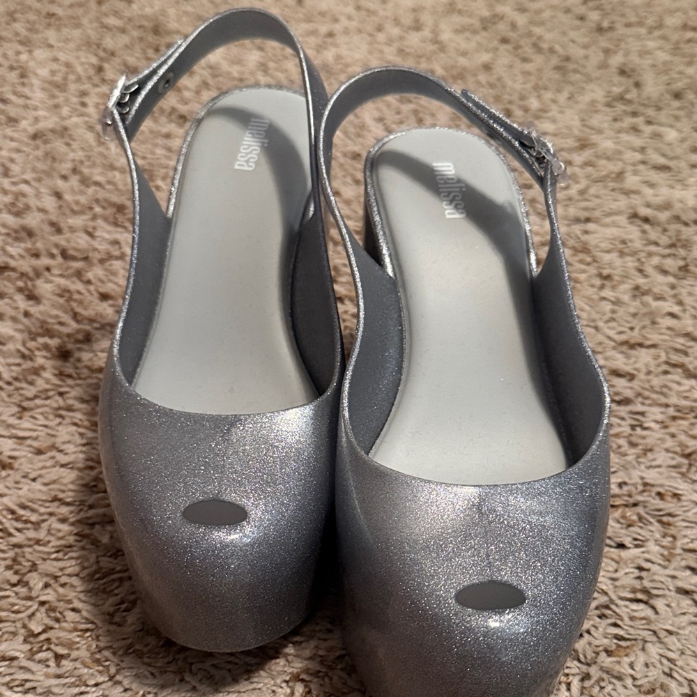Melissa Groovy Platform in Glitter Clear